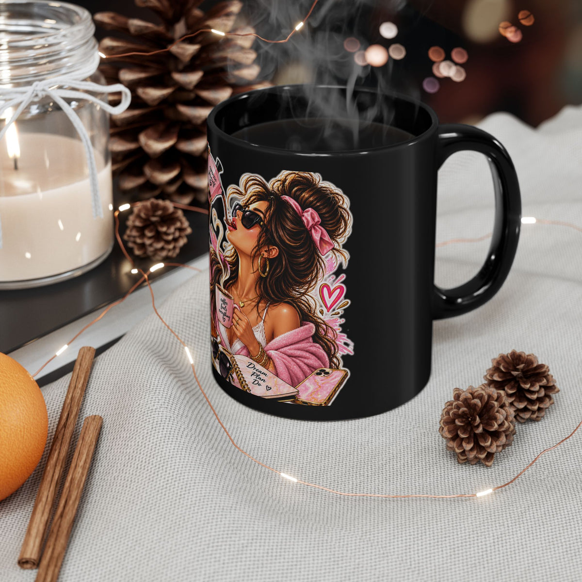 Good Vibes Only Mug | Inspirational Black Ceramic Coffee Cup. Drinkware