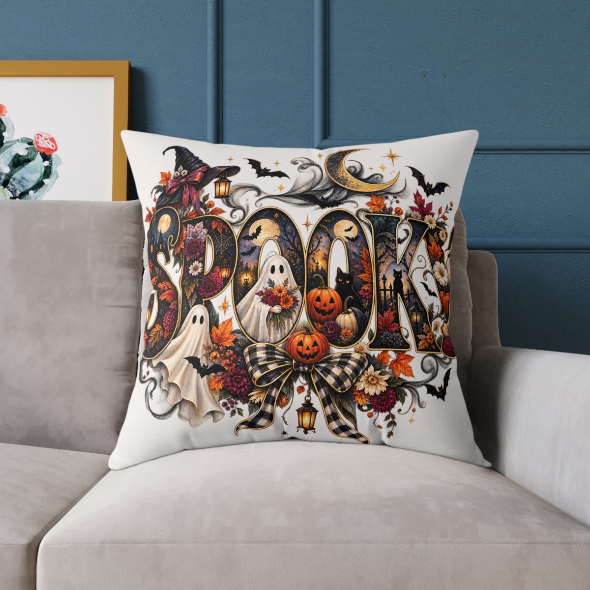 Spooky Halloween Cushion Poly Canvas Fall Home Decor Stuffed Accent Cushions Spooky Festive Collection