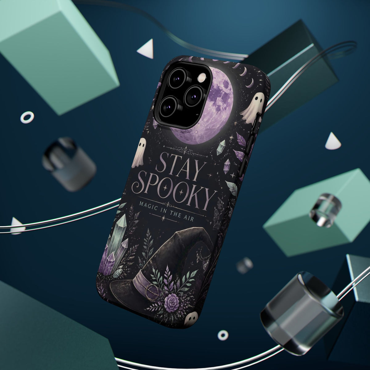 Stay Spooky Halloween Phone Case Witchy Purple Moon Tough Protective iPhone Samsung Galaxy Cover Festive Collection