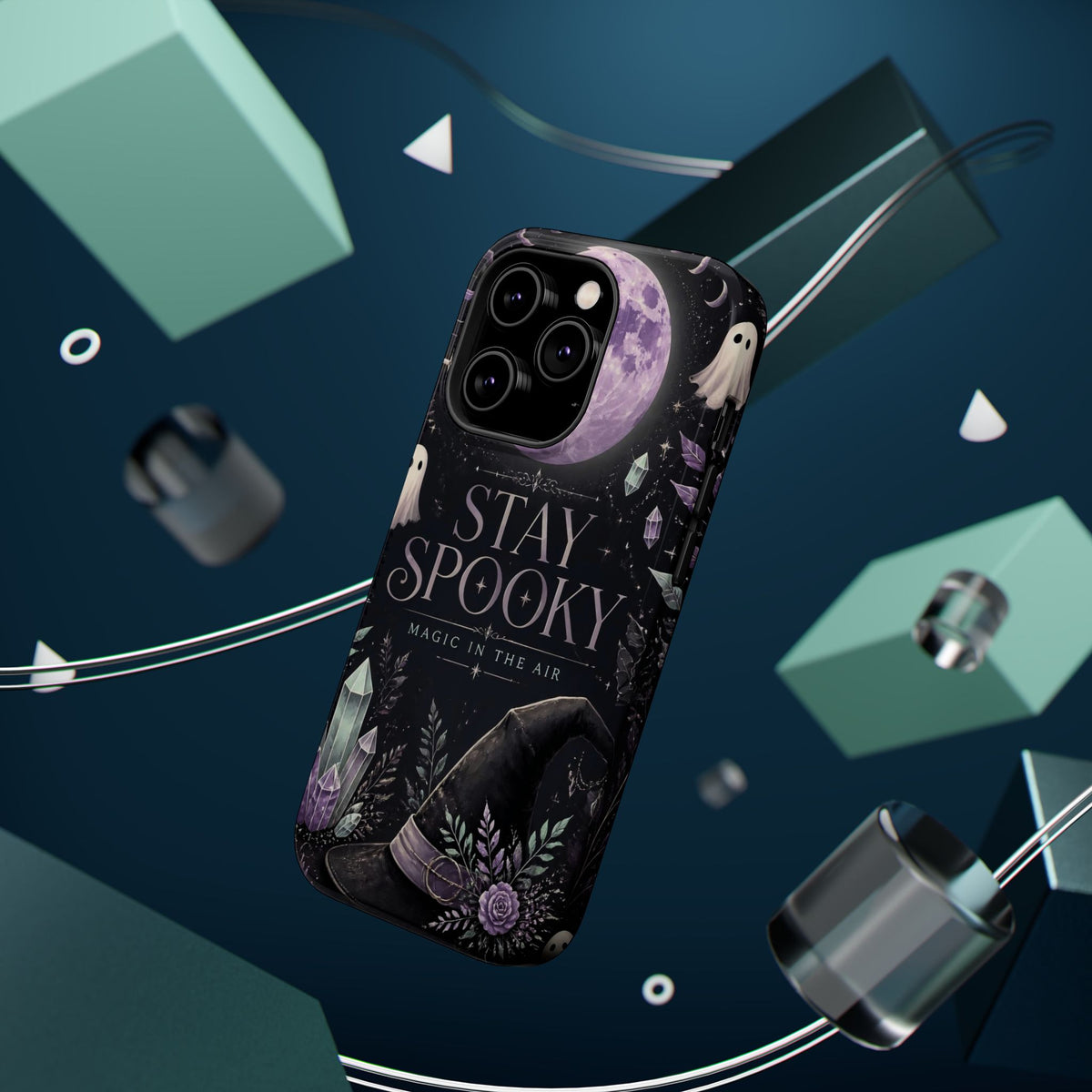 Stay Spooky Halloween Phone Case Witchy Purple Moon Tough Protective iPhone Samsung Galaxy Cover Festive Collection
