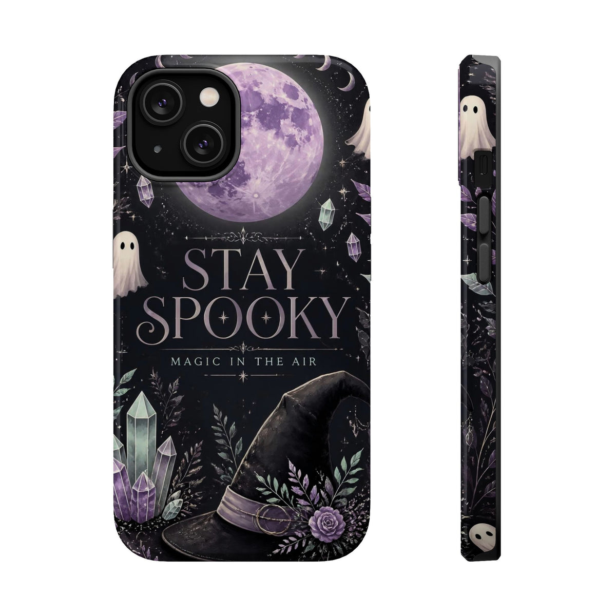 Stay Spooky Halloween Phone Case Witchy Purple Moon Tough Protective iPhone Samsung Galaxy Cover Festive Collection