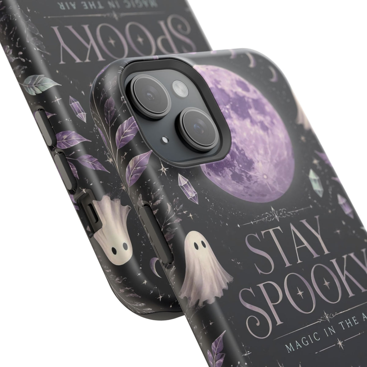 Stay Spooky Halloween Phone Case Witchy Purple Moon Tough Protective iPhone Samsung Galaxy Cover Festive Collection