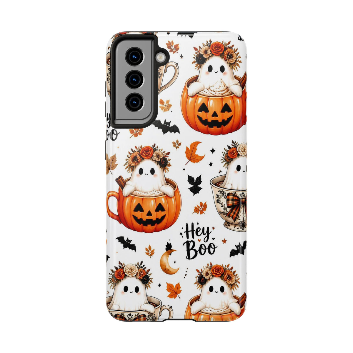 Hey Boo Halloween Phone Case Spooky Ghost Tough Protective iPhone Samsung Galaxy Cover Festive Collection
