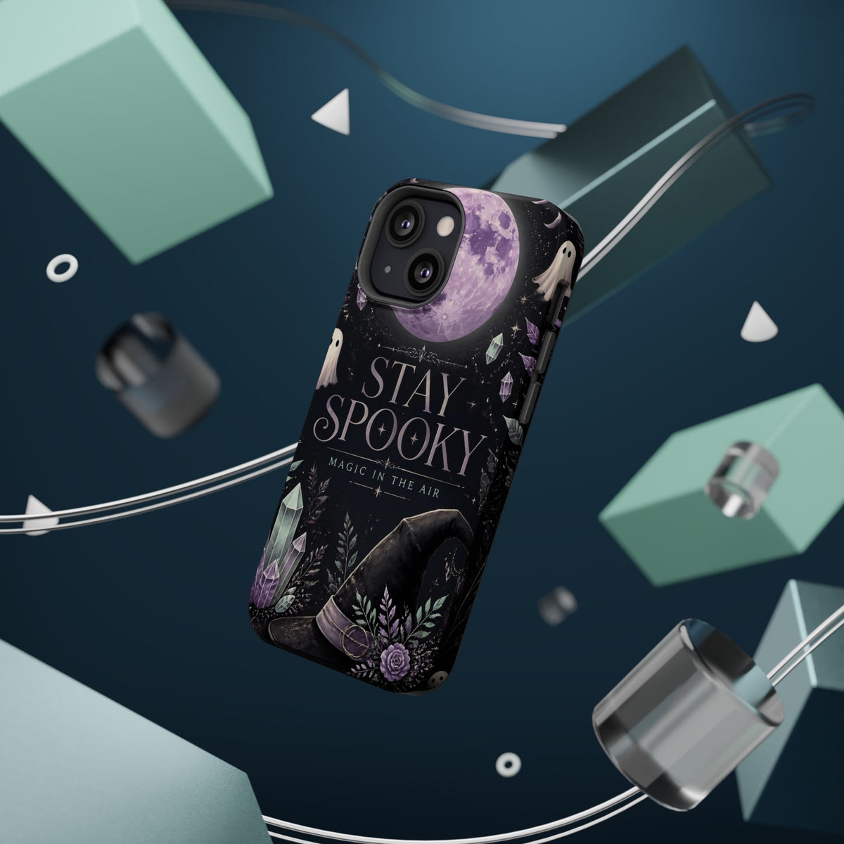 Stay Spooky Halloween Phone Case Witchy Purple Moon Tough Protective iPhone Samsung Galaxy Cover Festive Collection