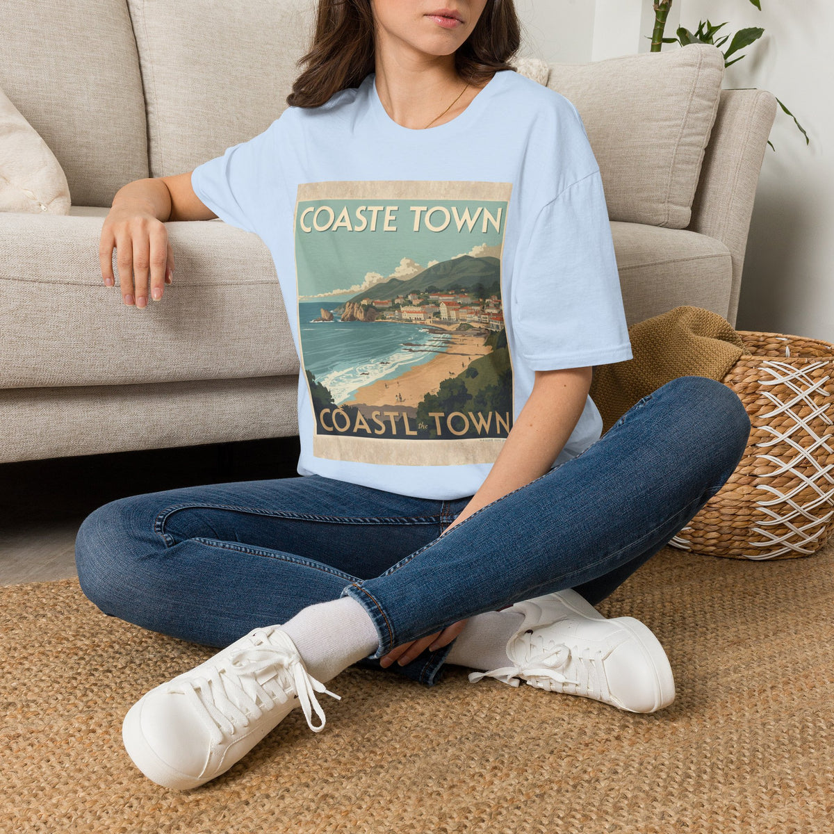 Vintage Coastal Graphic T-Shirt, Retro Beach Poster Tee, Ocean-Inspired Unisex Shirt