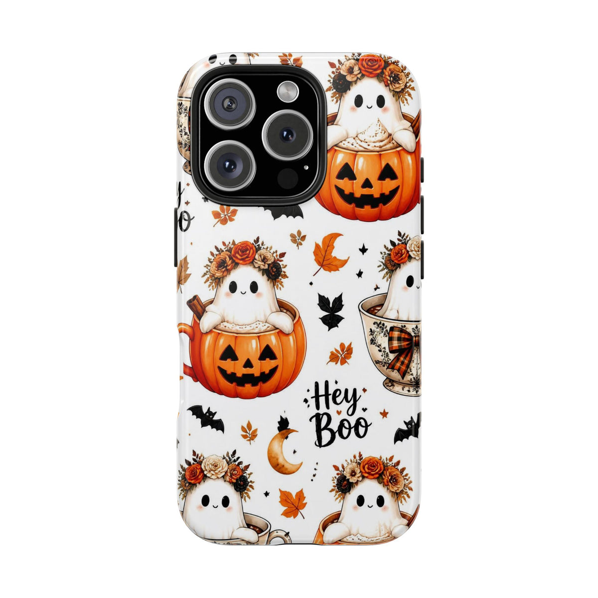 Hey Boo Halloween Phone Case Spooky Ghost Tough Protective iPhone Samsung Galaxy Cover Festive Collection