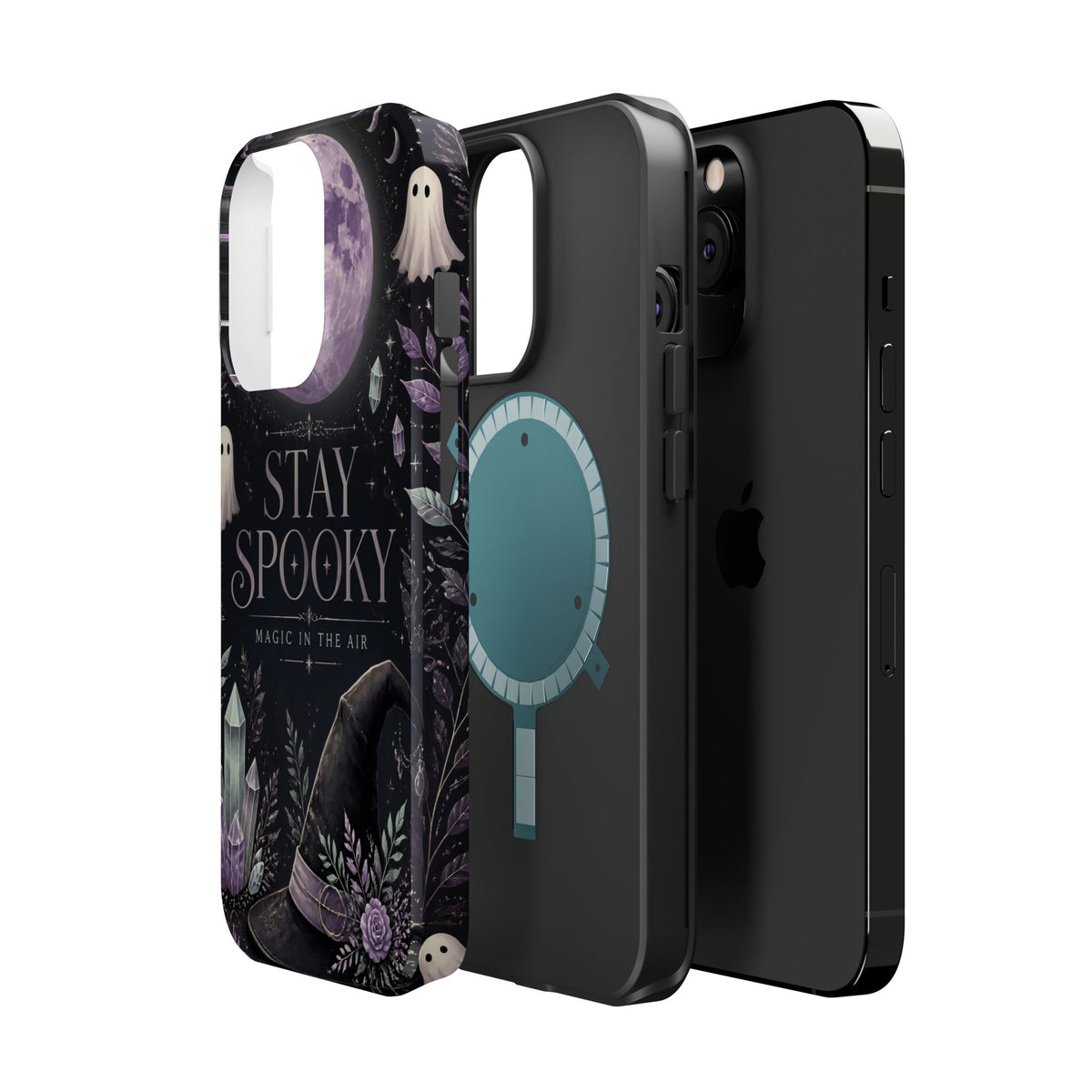 Stay Spooky Halloween Phone Case Witchy Purple Moon Tough Protective iPhone Samsung Galaxy Cover Festive Collection