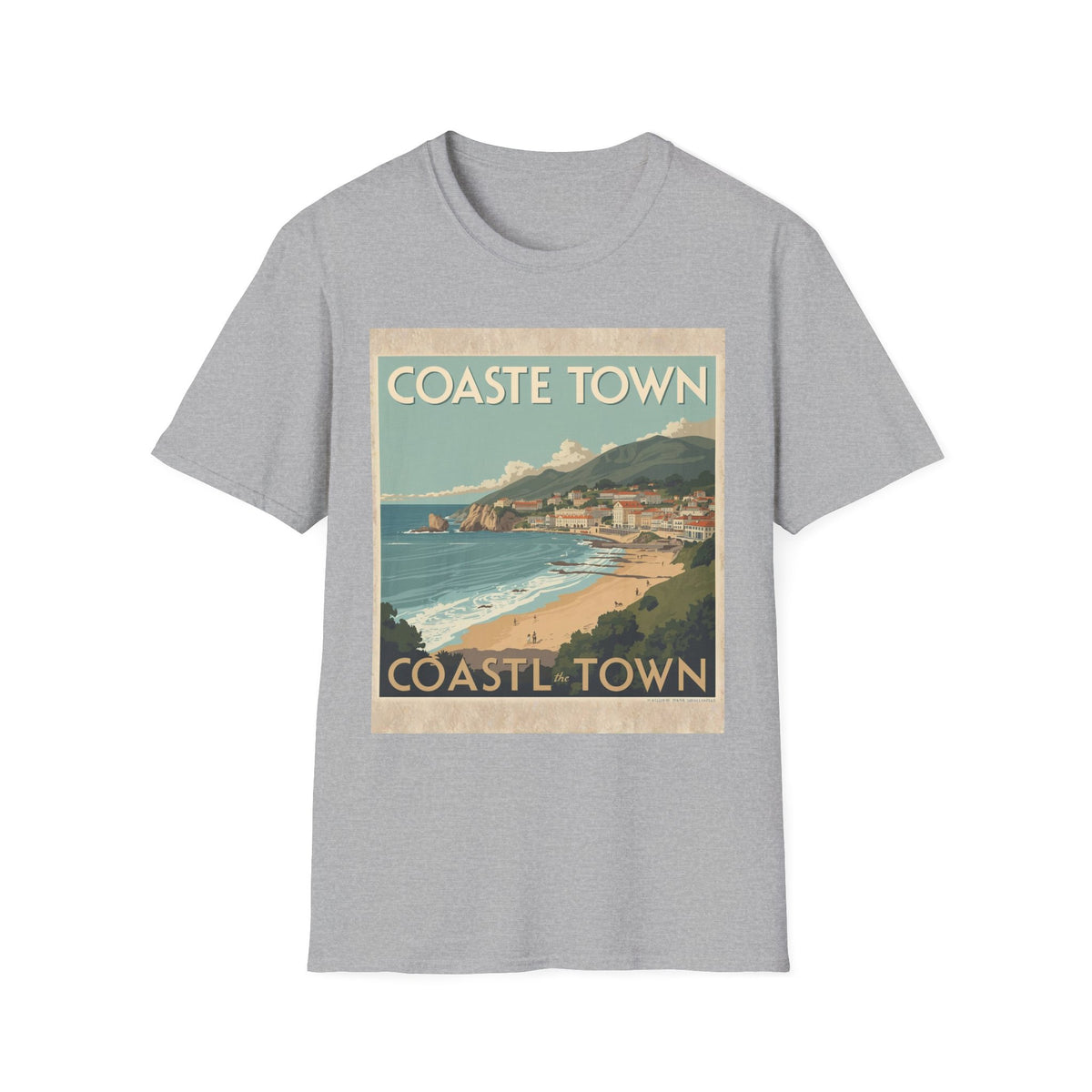 Vintage Coastal Graphic T-Shirt, Retro Beach Poster Tee, Ocean-Inspired Unisex Shirt