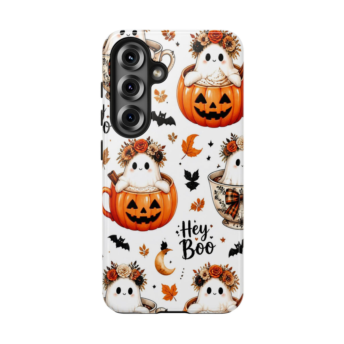 Hey Boo Halloween Phone Case Spooky Ghost Tough Protective iPhone Samsung Galaxy Cover Festive Collection