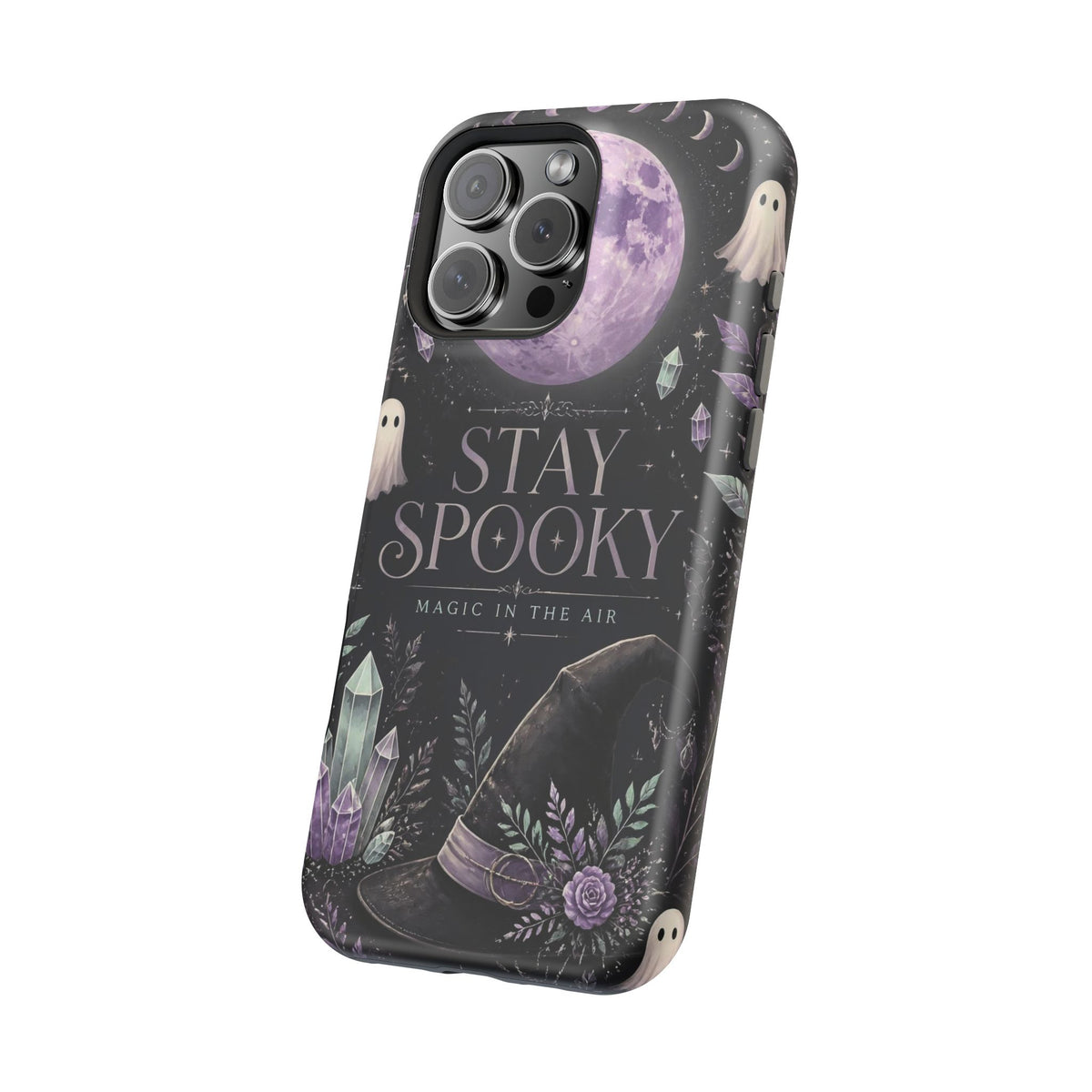 Stay Spooky Halloween Phone Case Witchy Purple Moon Tough Protective iPhone Samsung Galaxy Cover Festive Collection