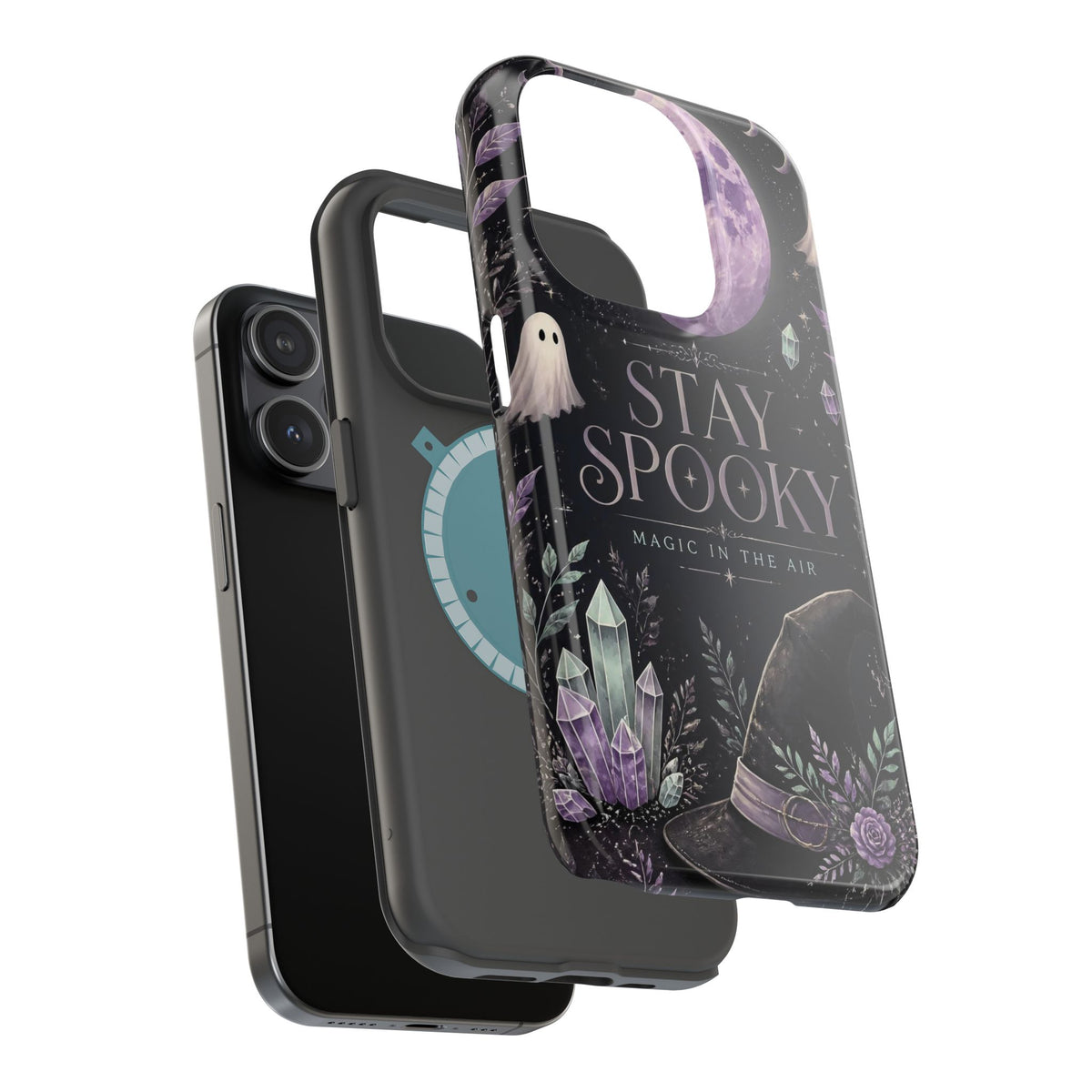 Stay Spooky Halloween Phone Case Witchy Purple Moon Tough Protective iPhone Samsung Galaxy Cover Festive Collection