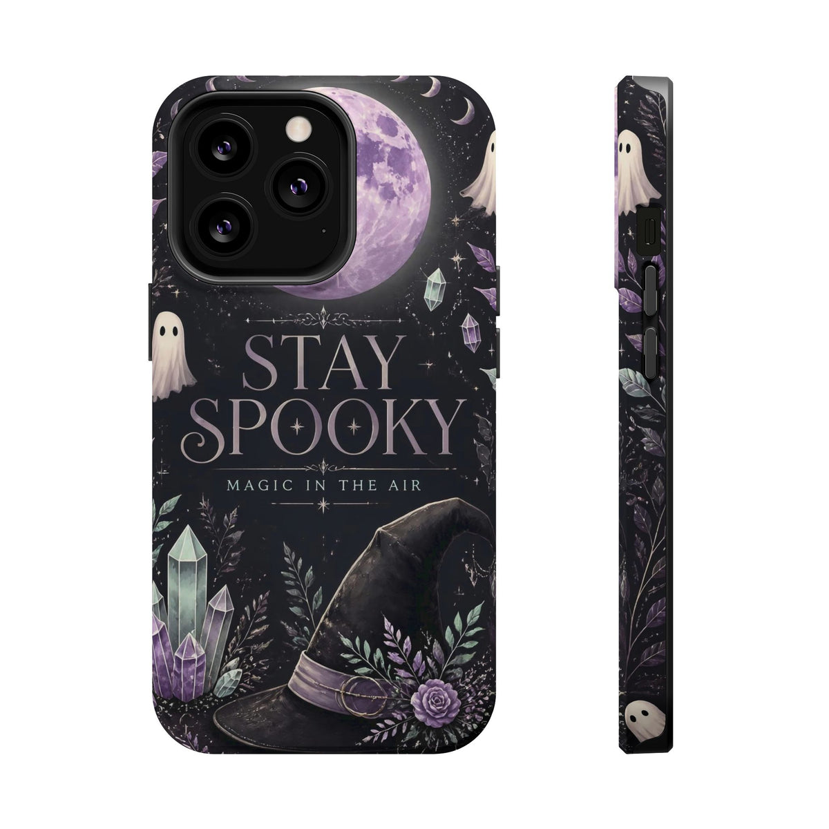 Stay Spooky Halloween Phone Case Witchy Purple Moon Tough Protective iPhone Samsung Galaxy Cover Festive Collection