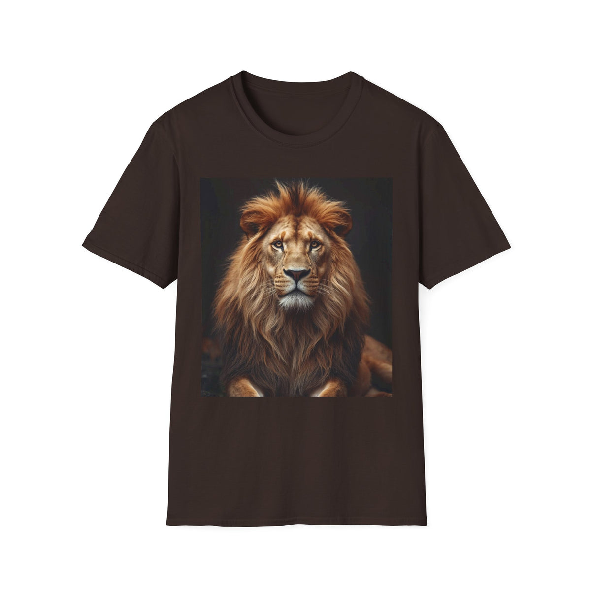 Men’s Lion Graphic T-Shirt, Realistic Lion Art Tee, Black Unisex Animal Print Shirt