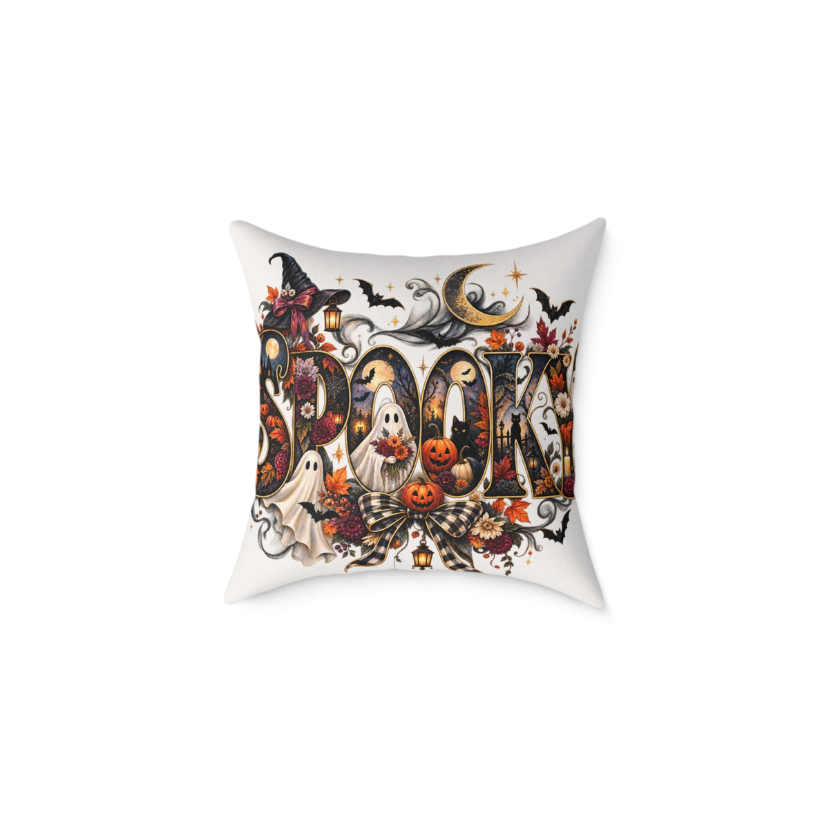 Spooky Halloween Cushion Poly Canvas Fall Home Decor Stuffed Accent Cushions Spooky Festive Collection