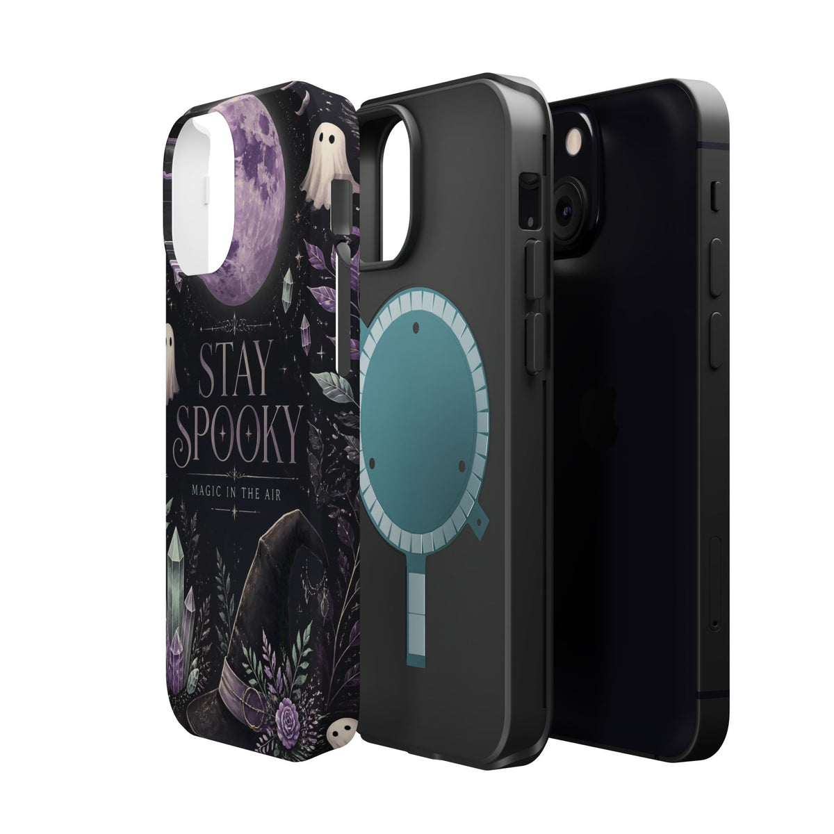 Stay Spooky Halloween Phone Case Witchy Purple Moon Tough Protective iPhone Samsung Galaxy Cover Festive Collection