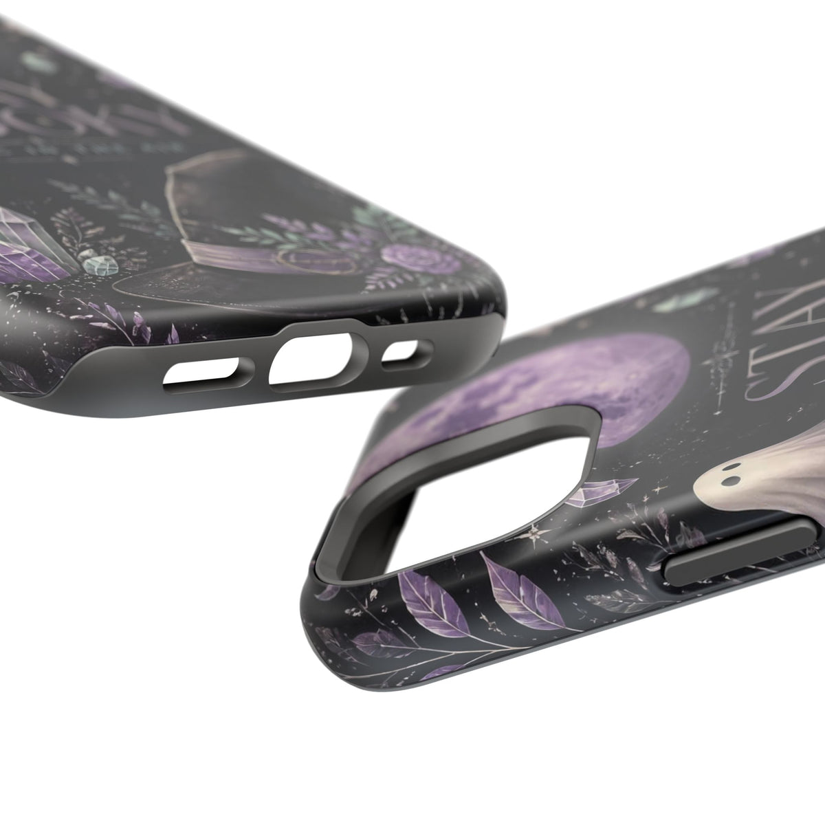 Stay Spooky Halloween Phone Case Witchy Purple Moon Tough Protective iPhone Samsung Galaxy Cover Festive Collection