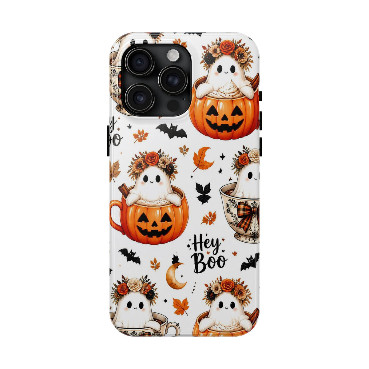Hey Boo Halloween Phone Case Spooky Ghost Tough Protective iPhone Samsung Galaxy Cover Festive Collection