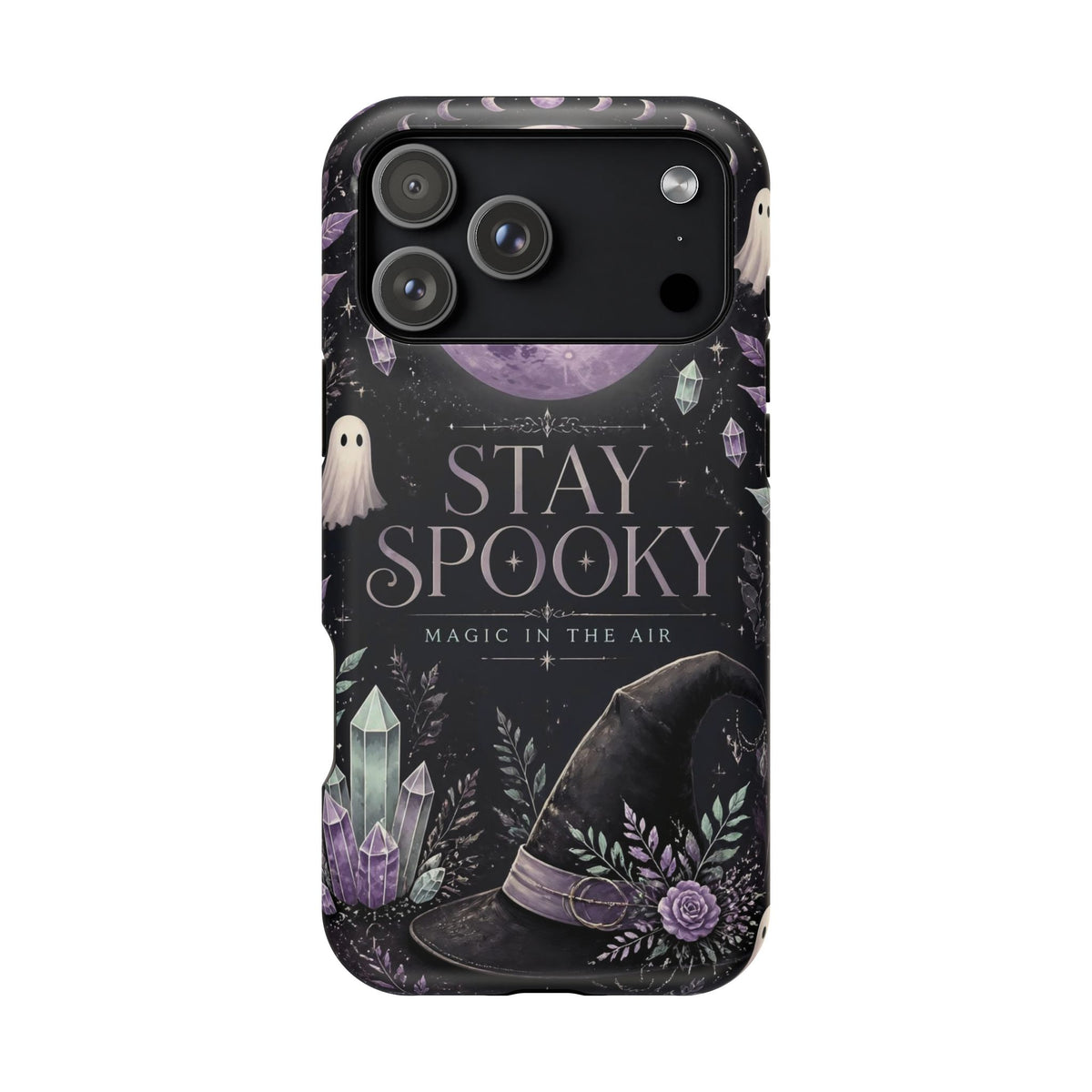 Stay Spooky Halloween Phone Case Witchy Purple Moon Tough Protective iPhone Samsung Galaxy Cover Festive Collection