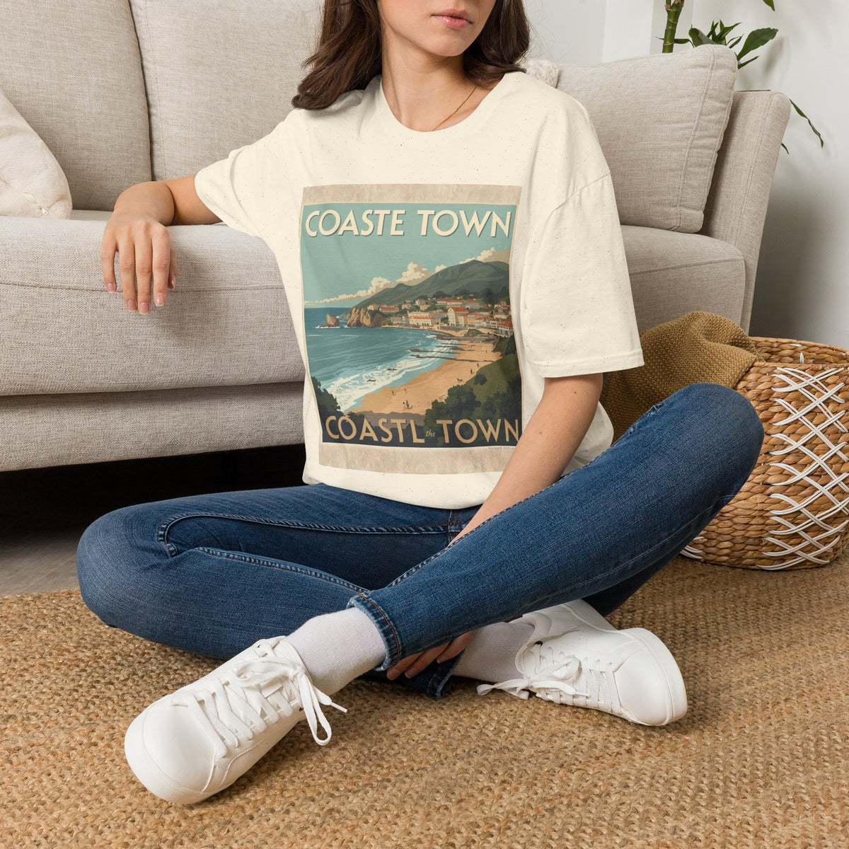 Vintage Coastal Graphic T-Shirt, Retro Beach Poster Tee, Ocean-Inspired Unisex Shirt