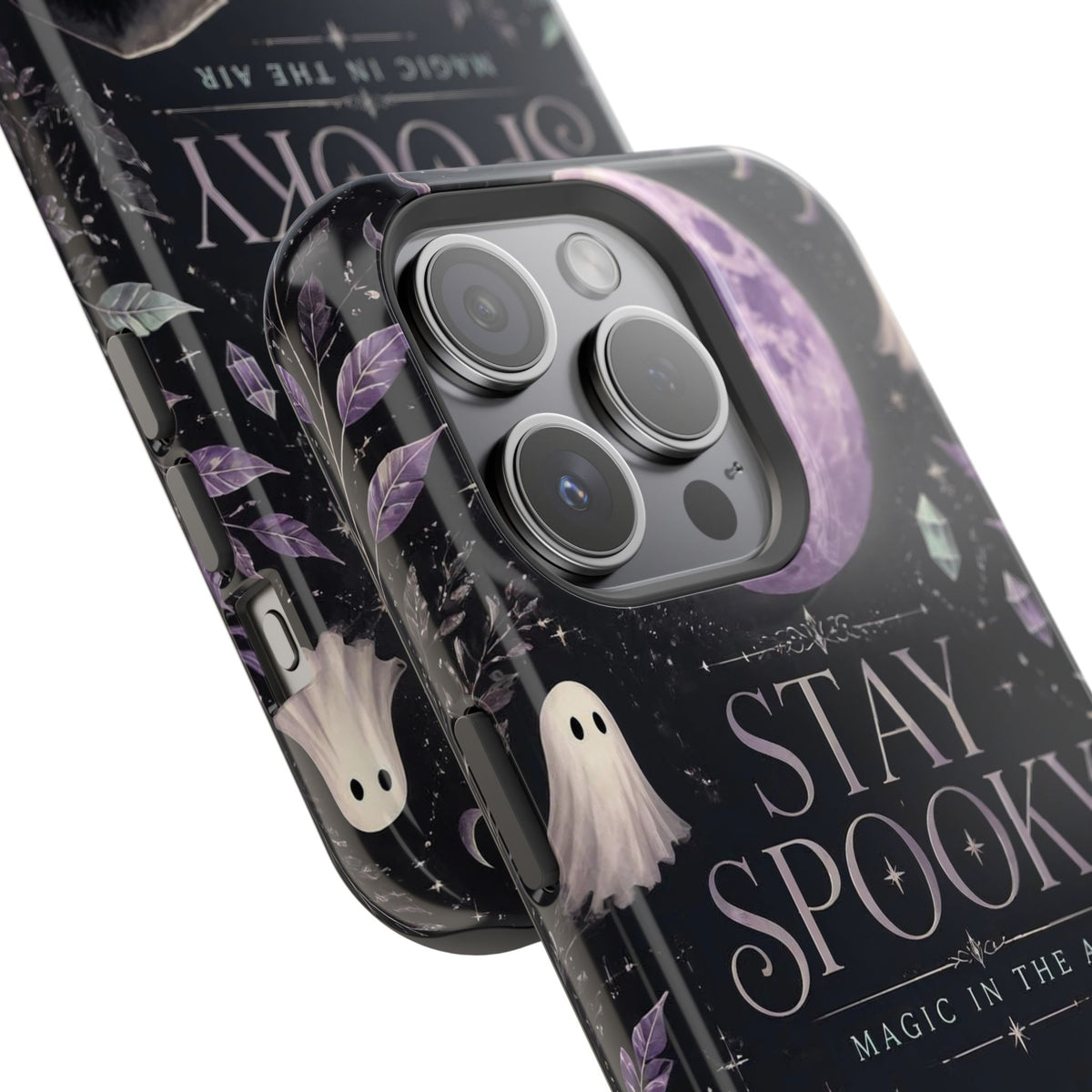 Stay Spooky Halloween Phone Case Witchy Purple Moon Tough Protective iPhone Samsung Galaxy Cover Festive Collection