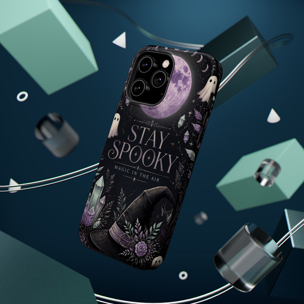 Stay Spooky Halloween Phone Case Witchy Purple Moon Tough Protective iPhone Samsung Galaxy Cover Festive Collection