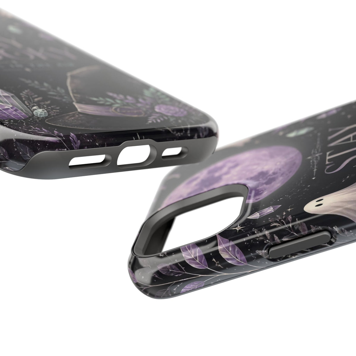 Stay Spooky Halloween Phone Case Witchy Purple Moon Tough Protective iPhone Samsung Galaxy Cover Festive Collection