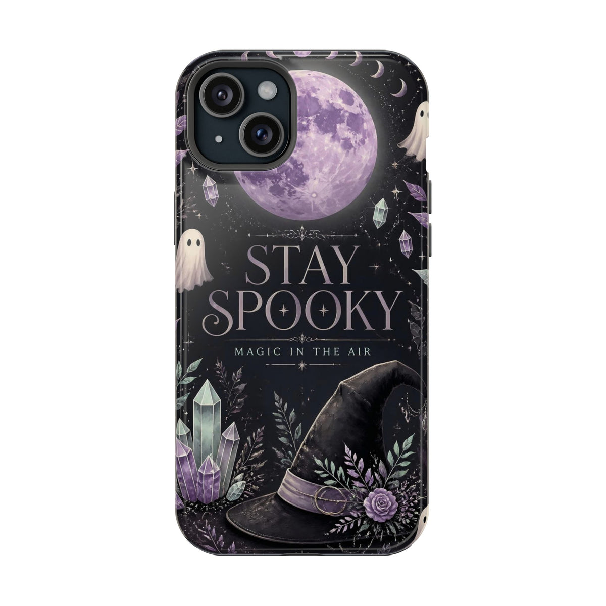 Stay Spooky Halloween Phone Case Witchy Purple Moon Tough Protective iPhone Samsung Galaxy Cover Festive Collection