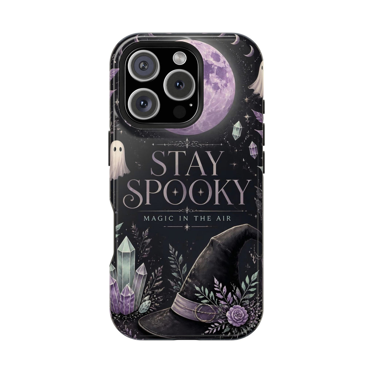 Stay Spooky Halloween Phone Case Witchy Purple Moon Tough Protective iPhone Samsung Galaxy Cover Festive Collection