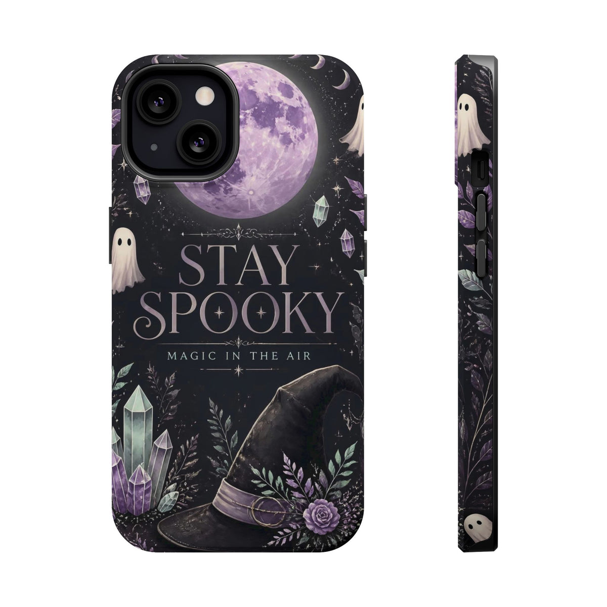 Stay Spooky Halloween Phone Case Witchy Purple Moon Tough Protective iPhone Samsung Galaxy Cover Festive Collection