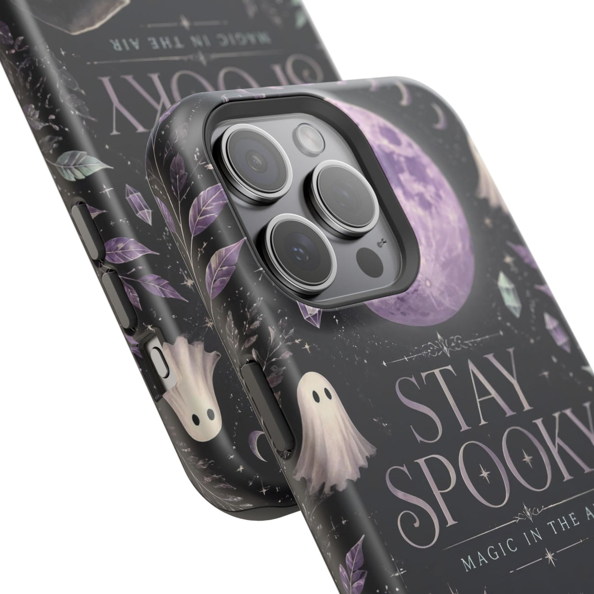 Stay Spooky Halloween Phone Case Witchy Purple Moon Tough Protective iPhone Samsung Galaxy Cover Festive Collection