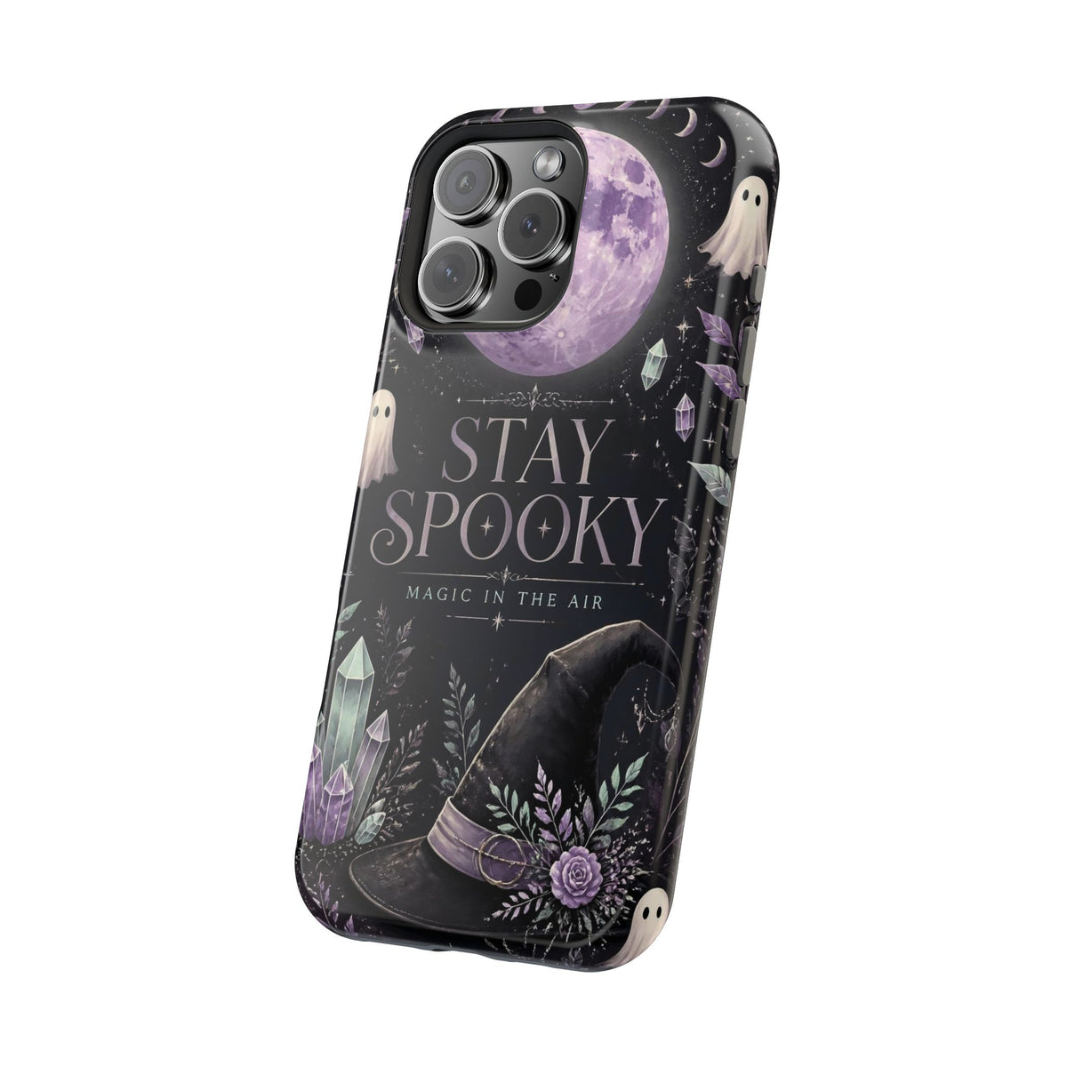 Stay Spooky Halloween Phone Case Witchy Purple Moon Tough Protective iPhone Samsung Galaxy Cover Festive Collection