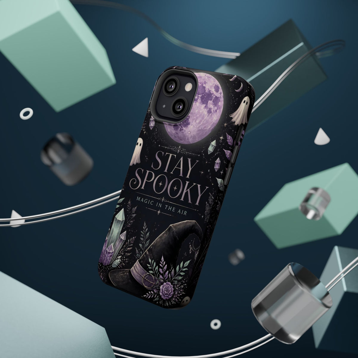 Stay Spooky Halloween Phone Case Witchy Purple Moon Tough Protective iPhone Samsung Galaxy Cover Festive Collection