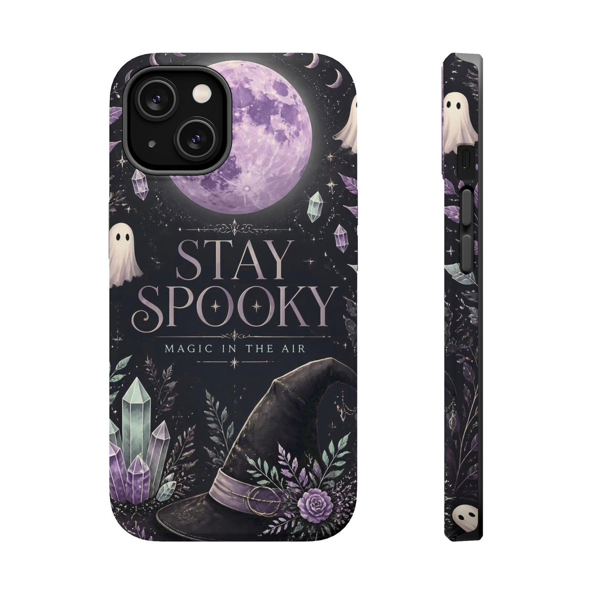 Stay Spooky Halloween Phone Case Witchy Purple Moon Tough Protective iPhone Samsung Galaxy Cover Festive Collection