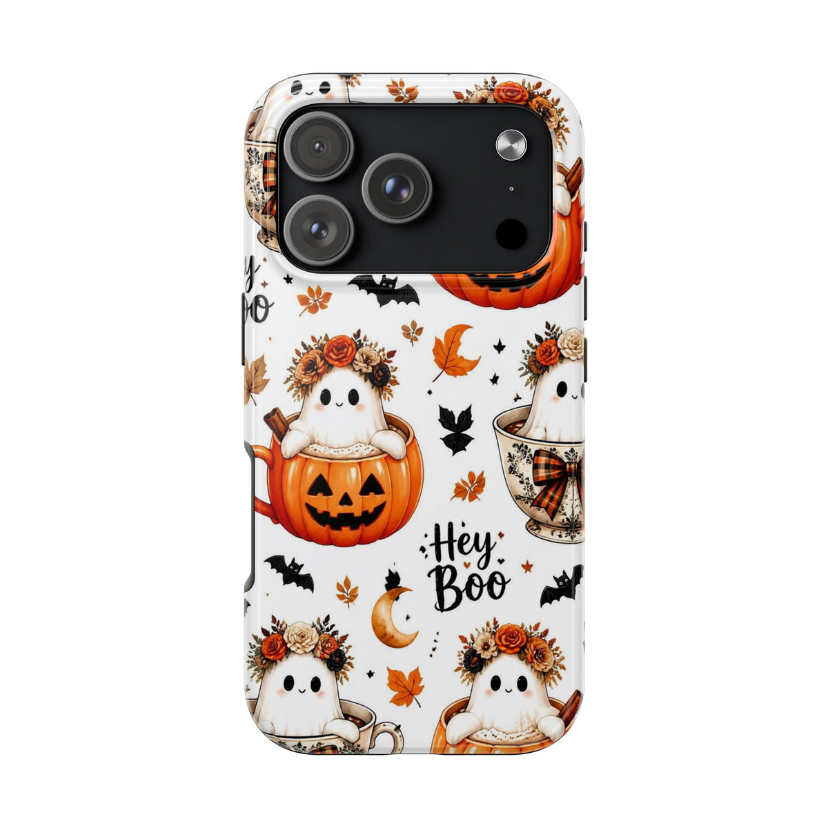 Hey Boo Halloween Phone Case Spooky Ghost Tough Protective iPhone Samsung Galaxy Cover Festive Collection