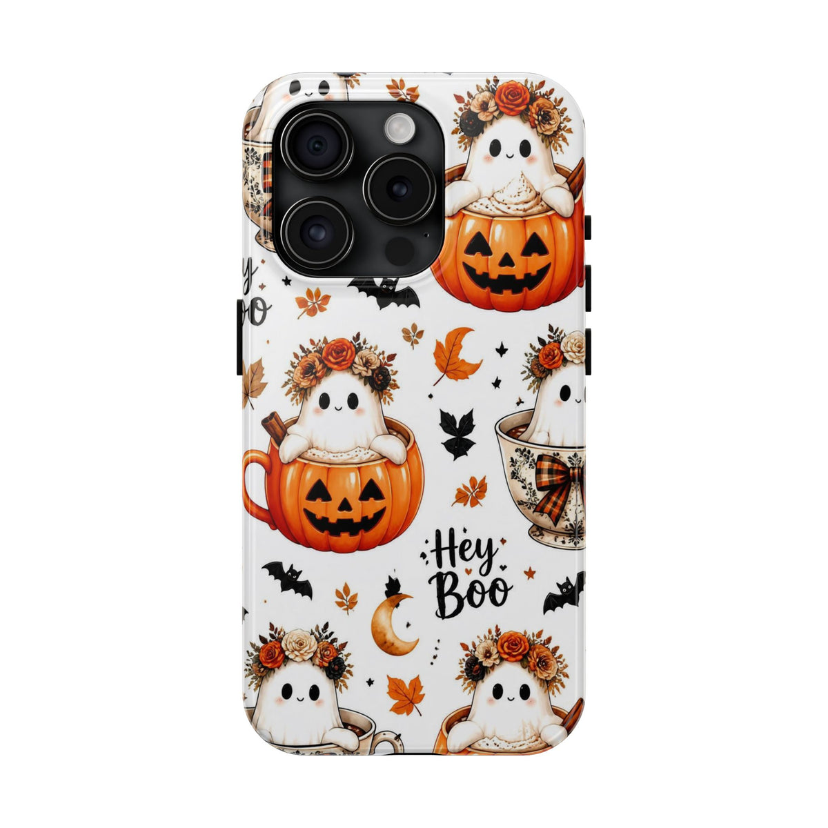 Hey Boo Halloween Phone Case Spooky Ghost Tough Protective iPhone Samsung Galaxy Cover Festive Collection