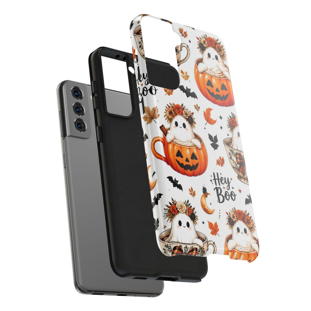 Hey Boo Halloween Phone Case Spooky Ghost Tough Protective iPhone Samsung Galaxy Cover Festive Collection