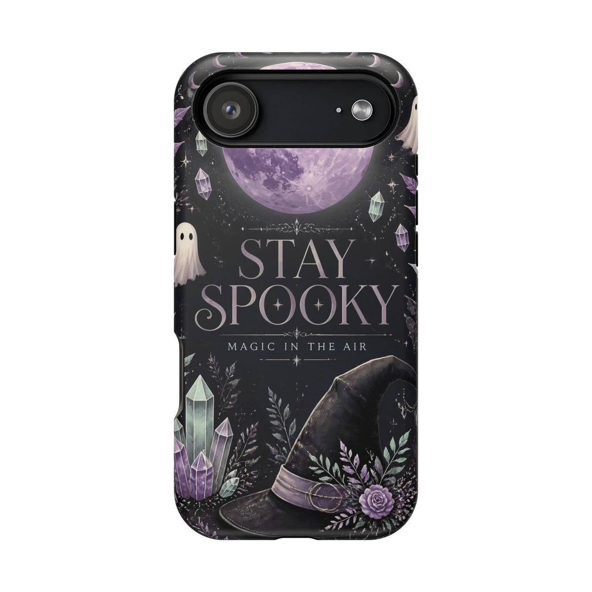 Stay Spooky Halloween Phone Case Witchy Purple Moon Tough Protective iPhone Samsung Galaxy Cover Festive Collection