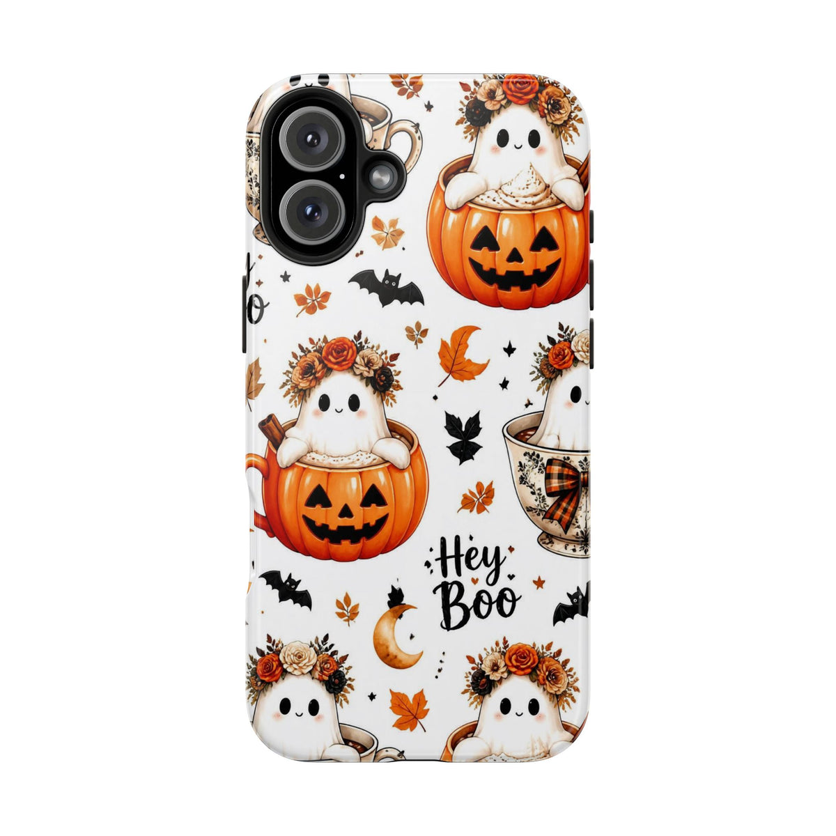 Hey Boo Halloween Phone Case Spooky Ghost Tough Protective iPhone Samsung Galaxy Cover Festive Collection