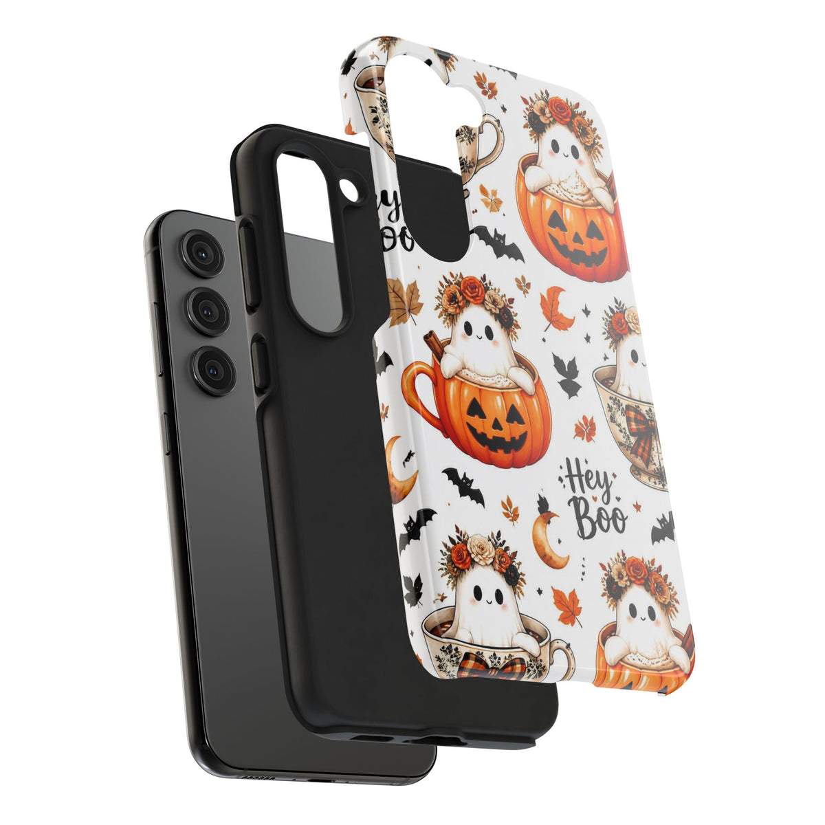 Hey Boo Halloween Phone Case Spooky Ghost Tough Protective iPhone Samsung Galaxy Cover Festive Collection