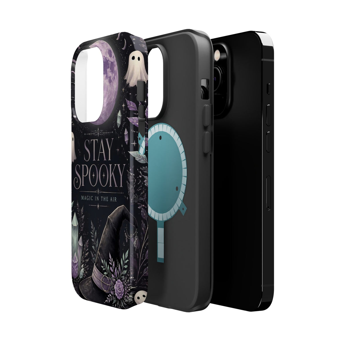 Stay Spooky Halloween Phone Case Witchy Purple Moon Tough Protective iPhone Samsung Galaxy Cover Festive Collection