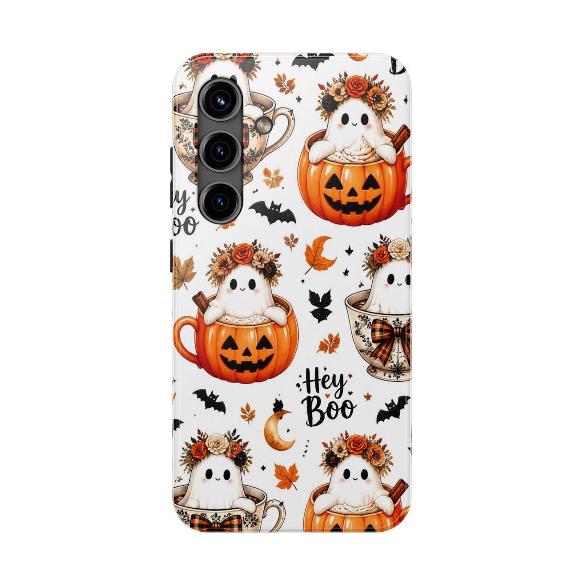 Hey Boo Halloween Phone Case Spooky Ghost Tough Protective iPhone Samsung Galaxy Cover Festive Collection
