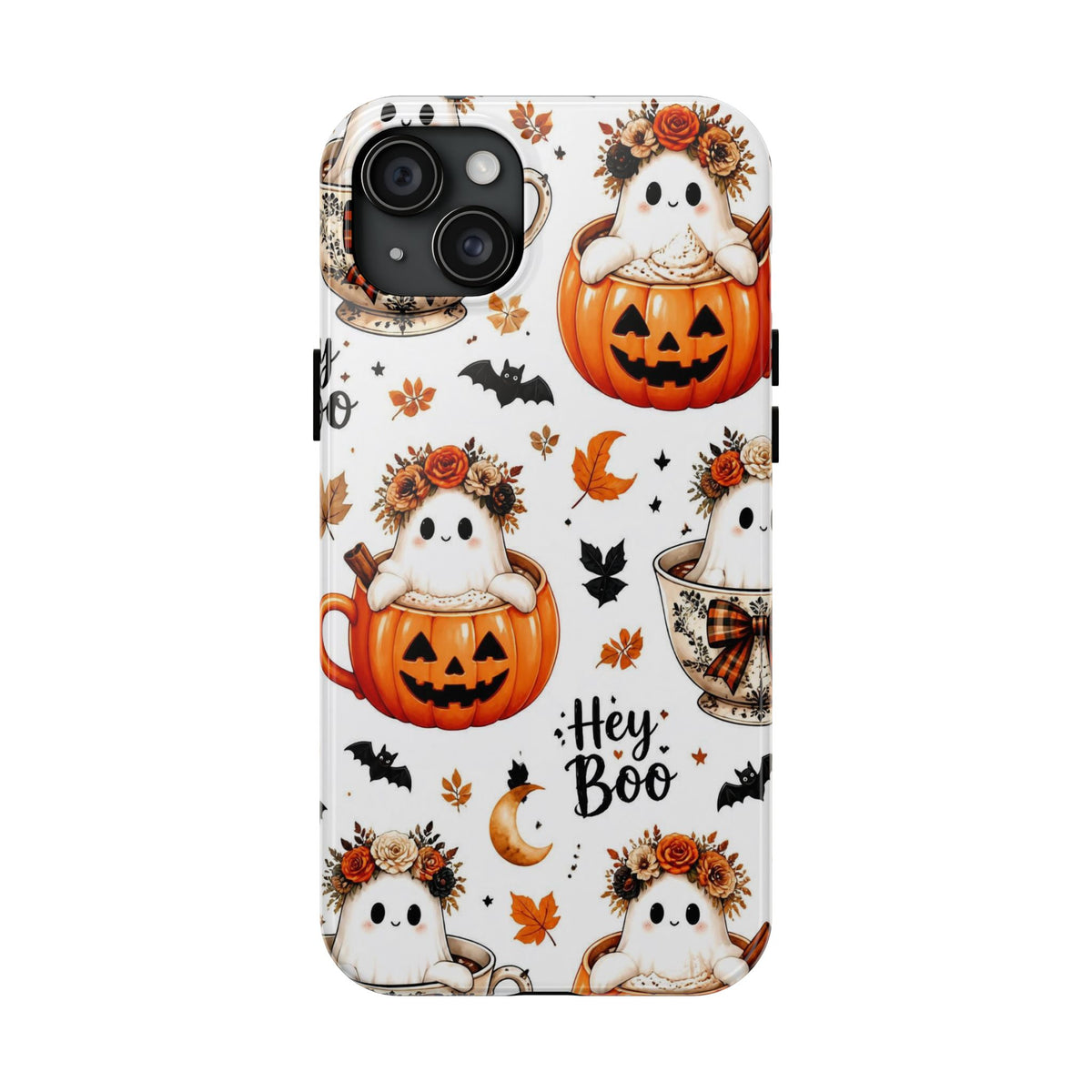 Hey Boo Halloween Phone Case Spooky Ghost Tough Protective iPhone Samsung Galaxy Cover Festive Collection