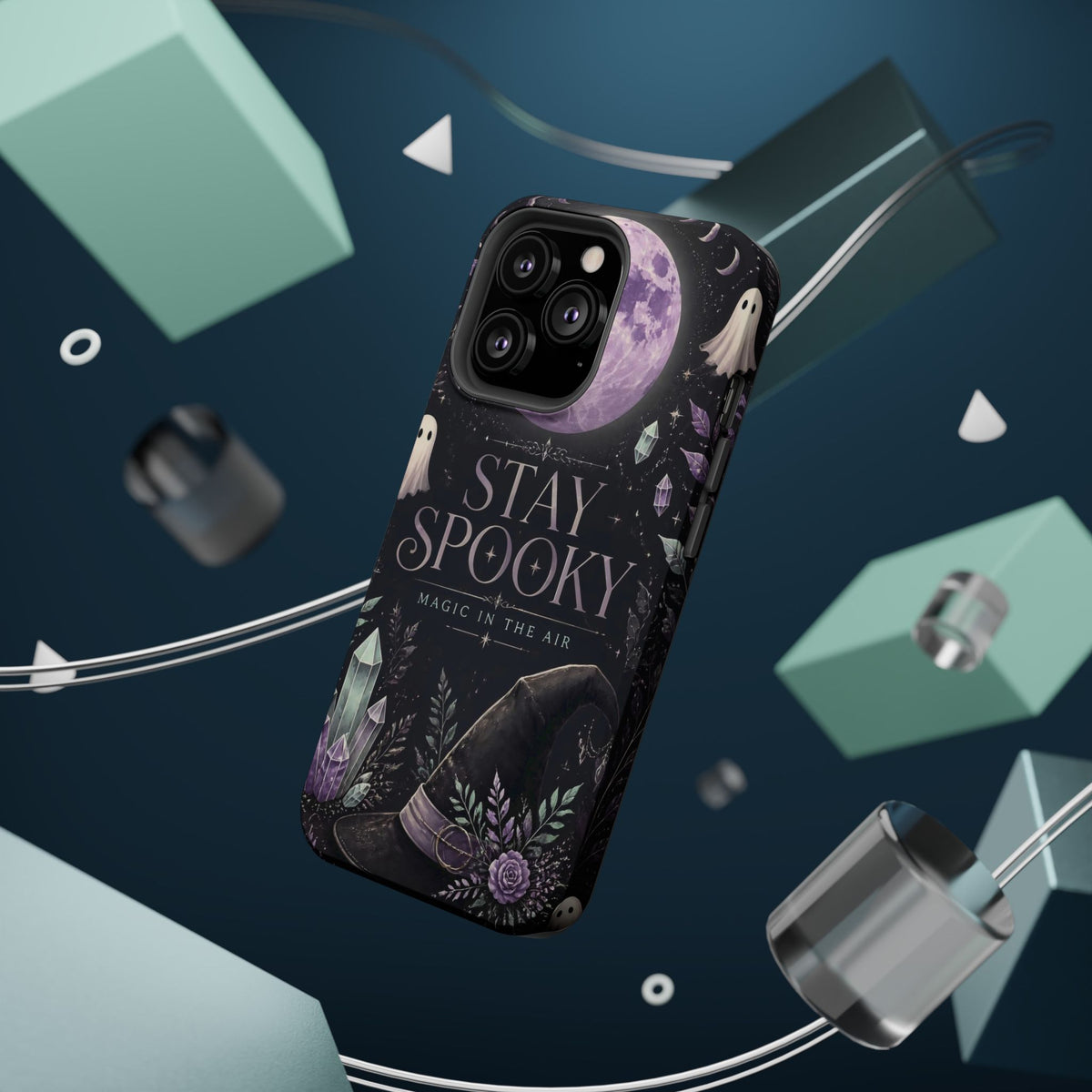 Stay Spooky Halloween Phone Case Witchy Purple Moon Tough Protective iPhone Samsung Galaxy Cover Festive Collection