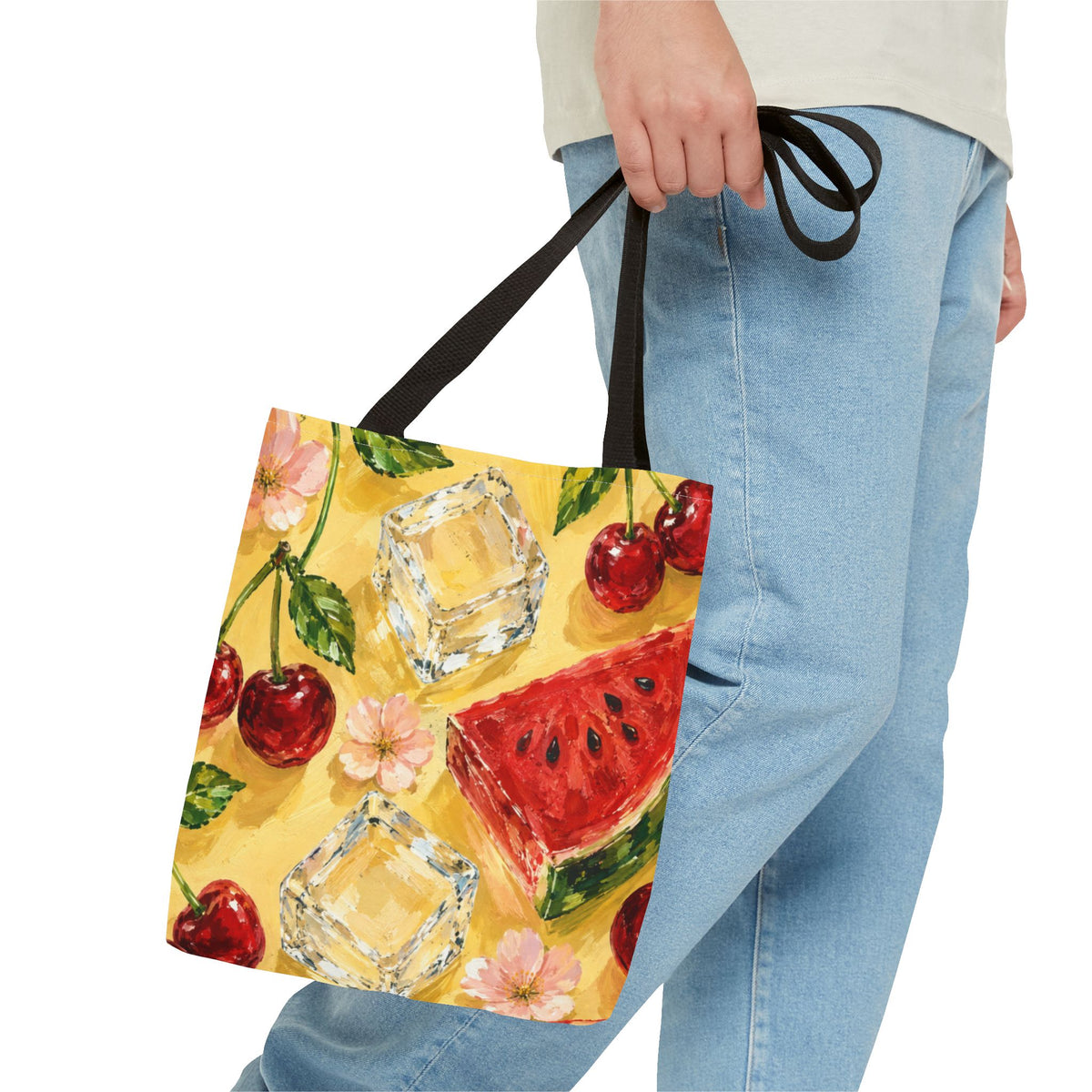 Summer Fruit Tote Bag – Cherry & Watermelon AOP Bag | Colorful Everyday Accessory