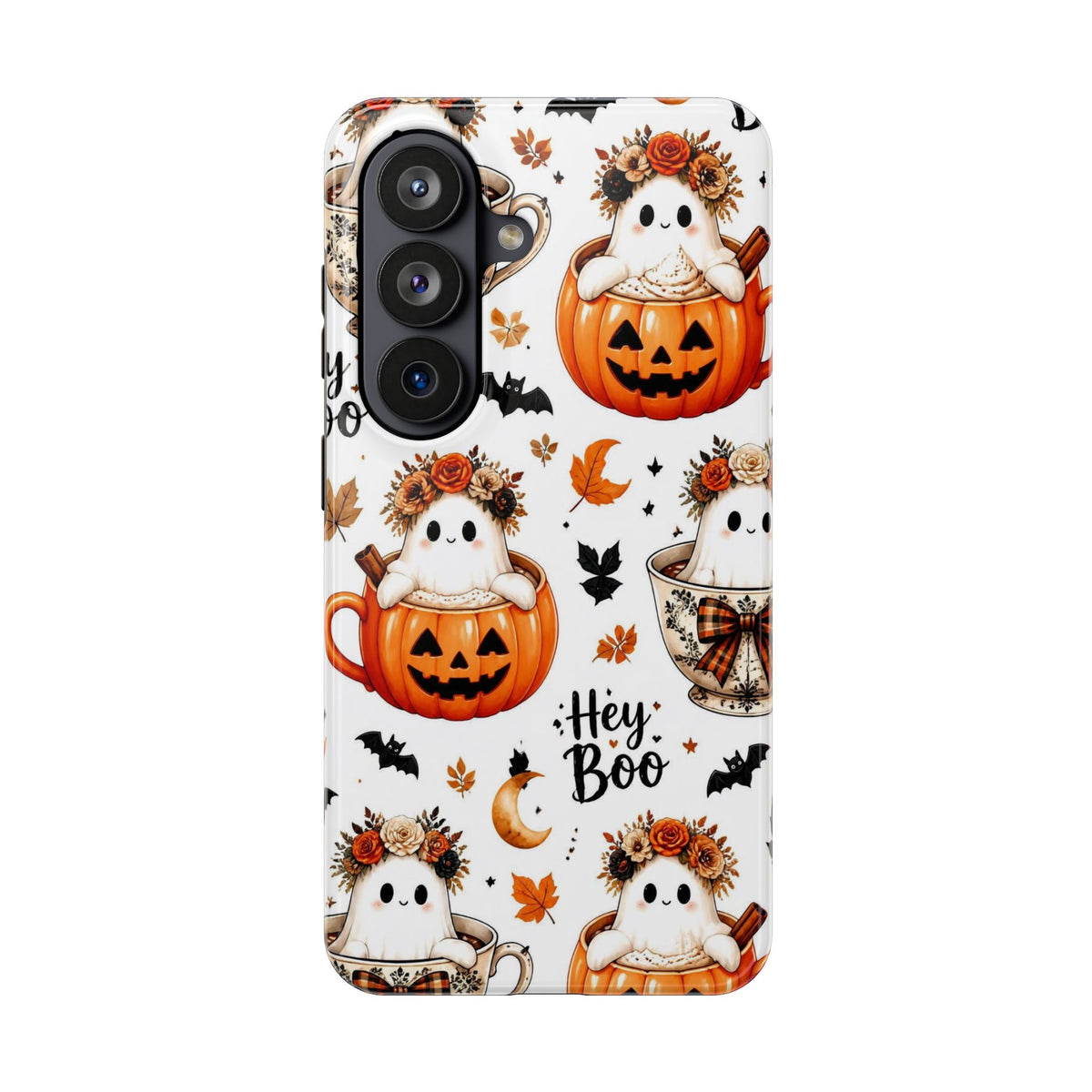 Hey Boo Halloween Phone Case Spooky Ghost Tough Protective iPhone Samsung Galaxy Cover Festive Collection