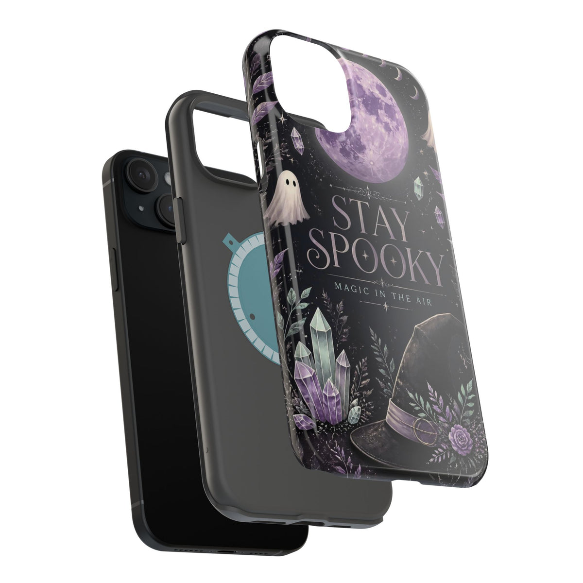 Stay Spooky Halloween Phone Case Witchy Purple Moon Tough Protective iPhone Samsung Galaxy Cover Festive Collection