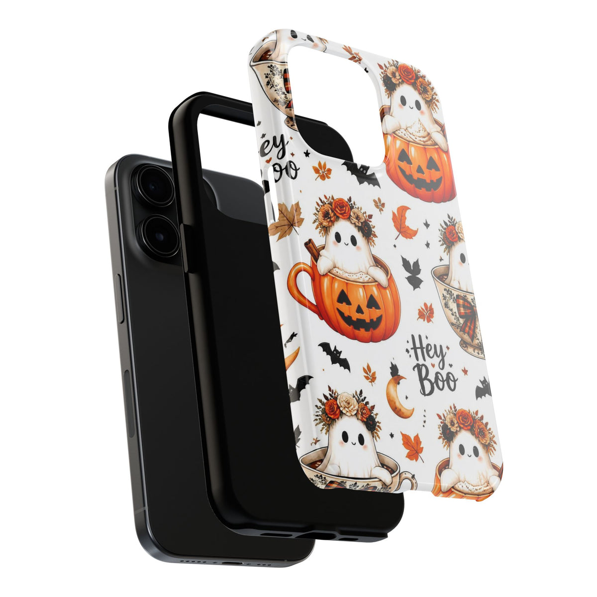 Hey Boo Halloween Phone Case Spooky Ghost Tough Protective iPhone Samsung Galaxy Cover Festive Collection