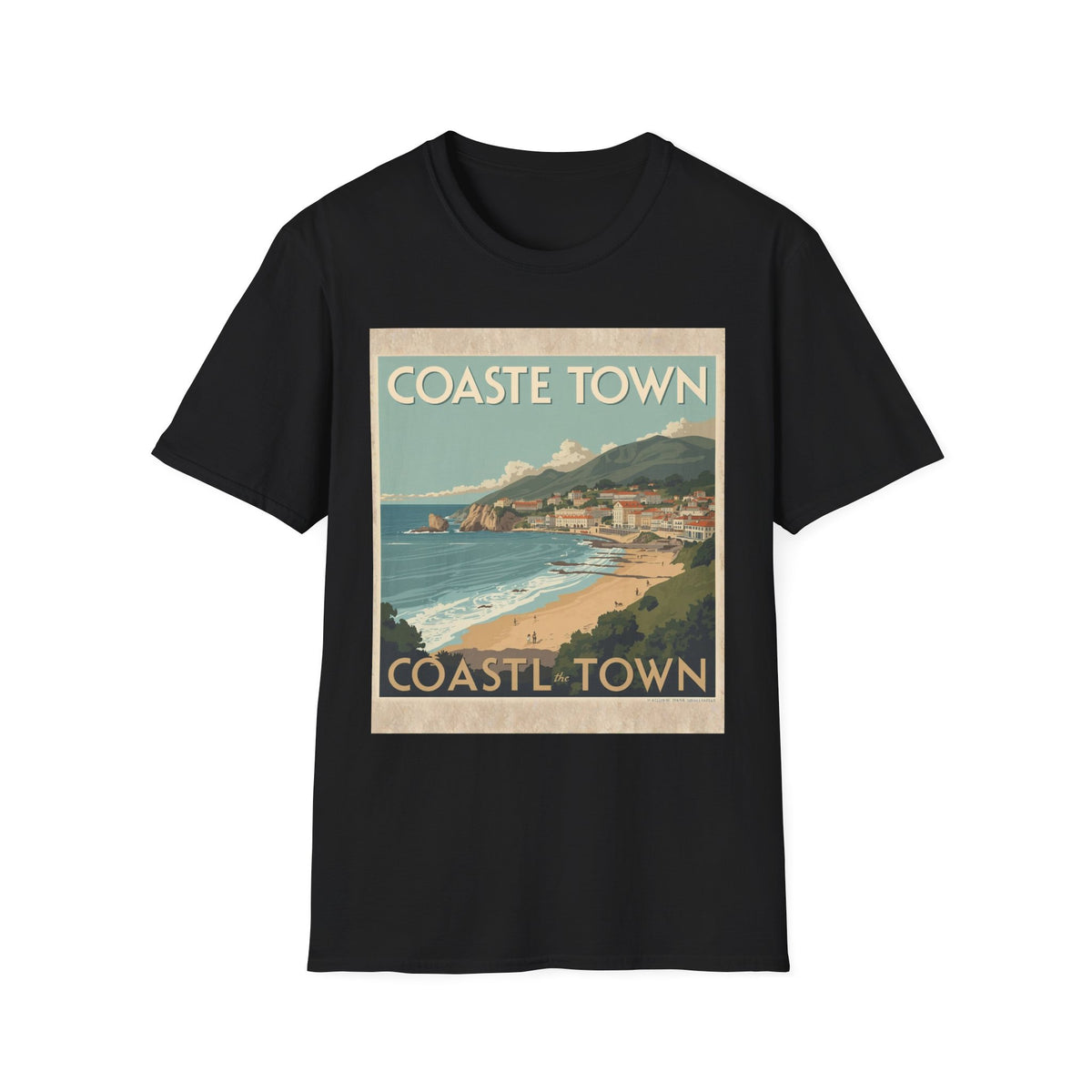Vintage Coastal Graphic T-Shirt, Retro Beach Poster Tee, Ocean-Inspired Unisex Shirt