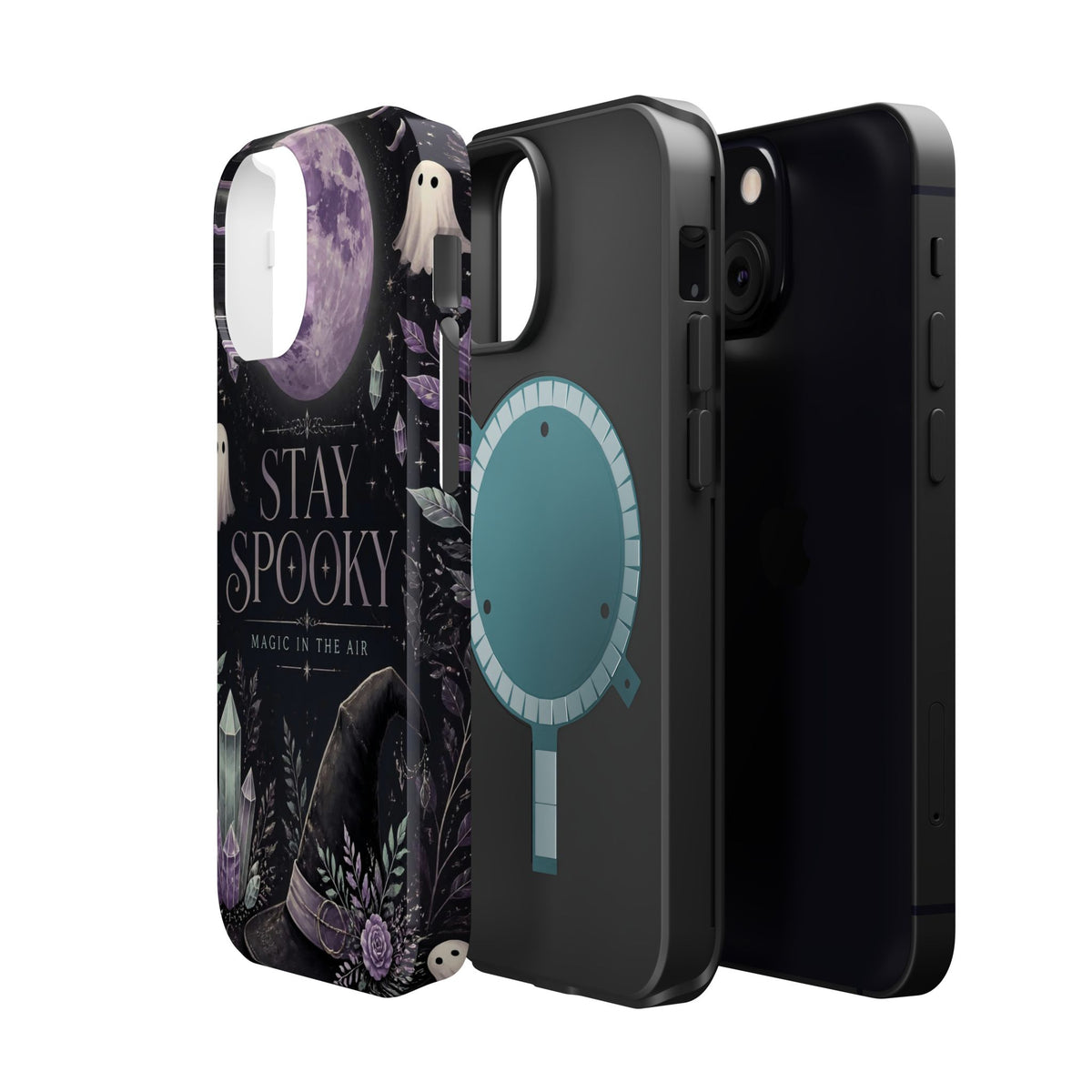 Stay Spooky Halloween Phone Case Witchy Purple Moon Tough Protective iPhone Samsung Galaxy Cover Festive Collection