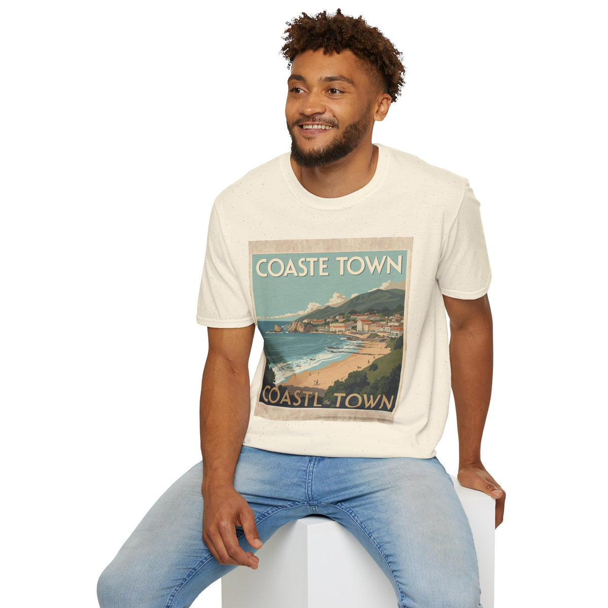 Vintage Coastal Graphic T-Shirt, Retro Beach Poster Tee, Ocean-Inspired Unisex Shirt